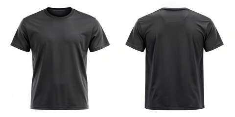 Black Short Sleeve T-Shirt Front and Back View for Apparel Display and Design Mockups