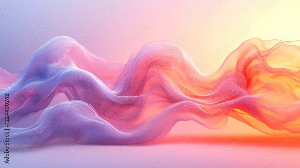 Aufkleber abstract wave background in soft pastel colors with fluid motion and minimalistic design
