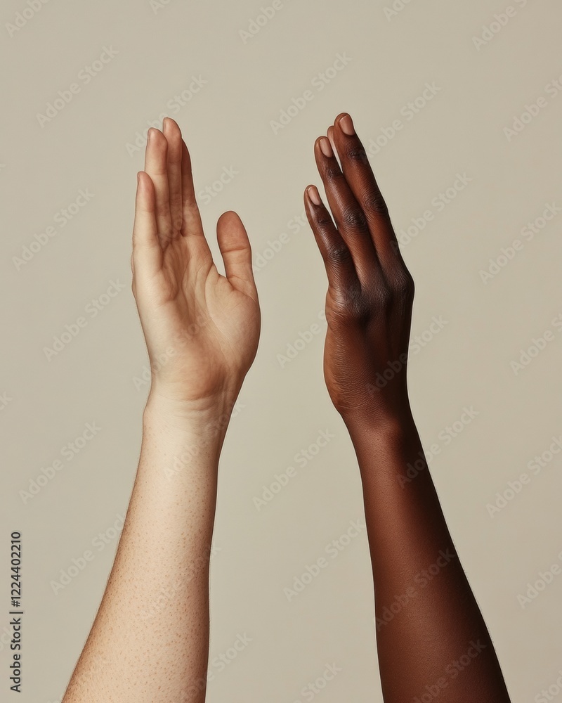 Aufkleber harmonious hand movement inclusive body percussion with diverse skin tones - artistic expression and