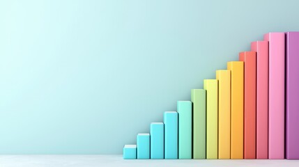 Colorful Stack Books with colorful spines arranged in a gradient, creating a visually appealing and harmonious display