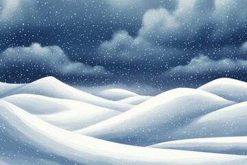 Fototapeta premium Snowy Hills Under a Winter Sky