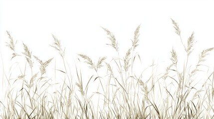 Sepia-toned illustration of tall grass against a white background.