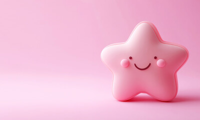 3D Render of a Star-Shaped Decor Piece with Pastel Colors