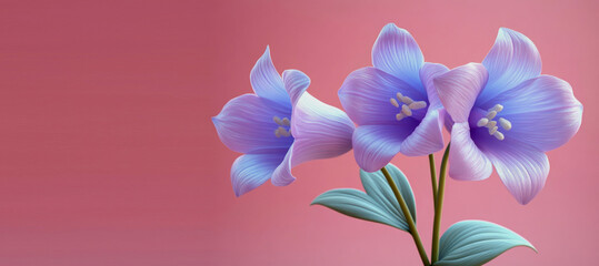 3D Bluebell Bouquet on Pink