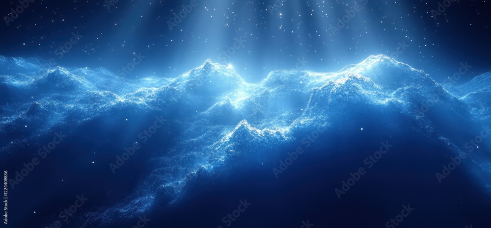 Poster vibrant deep blue abstract background with smooth gradients and texture