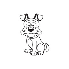 coloring page dog puppy vector on white background