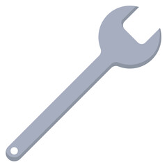 Cartoon spanner flat style isolated on white background.