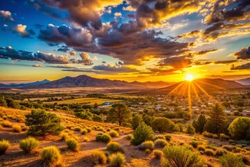 Arizona Prescott Valley Summer Sunset: Golden Hour Landscape Photography