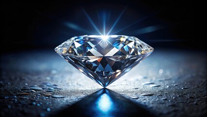 High-contrast image showcasing the intricate details of a diamond's surface, geology, high contrast, rock