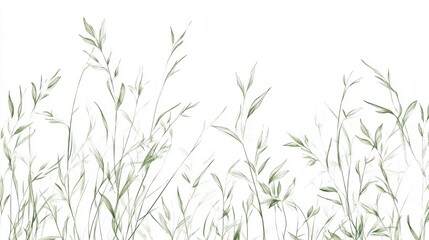 Abstract green grass illustration on white background.