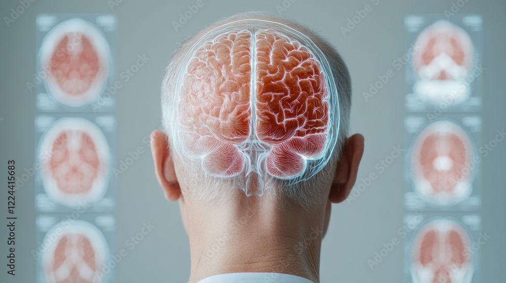 Leinwandbilder Futuristic Diagnostic Imaging Radiologist Analyzing Brain Scans on Digital Interface - Advanced Neuroscience Visualization for Medical Innovation and Precision Healthcare