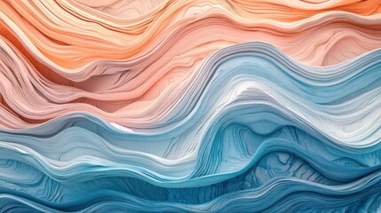 Obraz premium Abstract Waves of Serenity: A Digital Art Piece