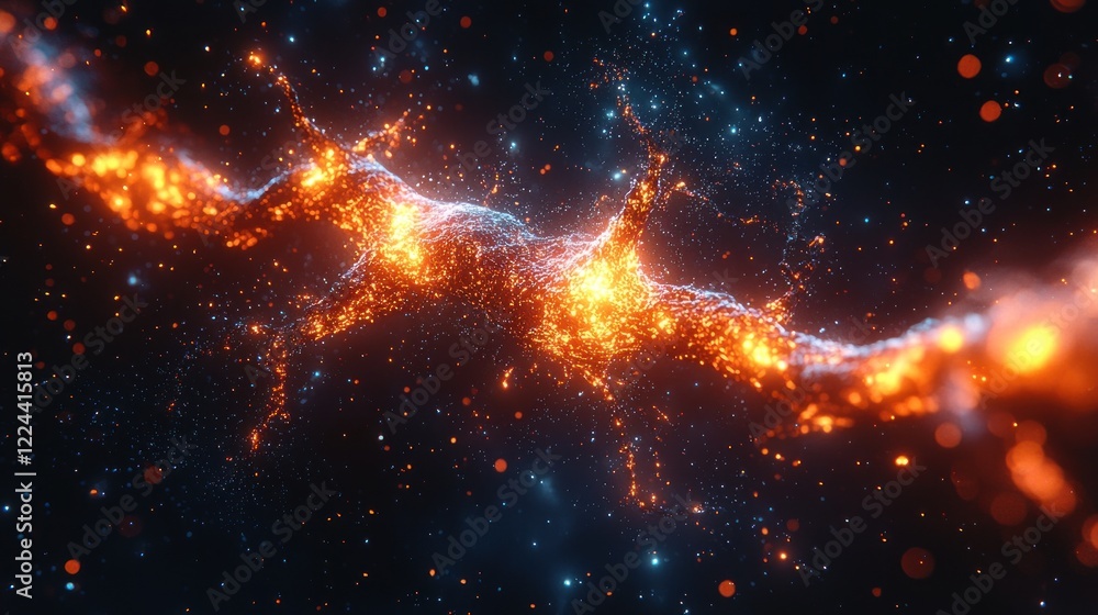 Canvas Prints luminous cosmic nebula with glowing particles and celestial dust