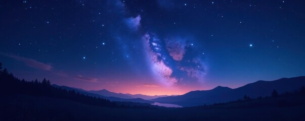 Naklejka premium Softly glowing starry scene with subtle texture, night sky, peaceful