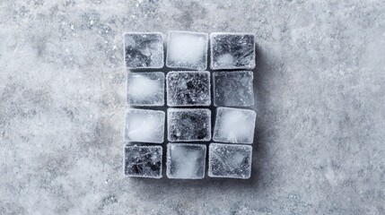 Ice Cubes on a Textured Surface for Cool Beverage Presentation