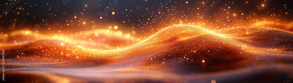 Aufkleber abstract dynamic energy flow in warm colors