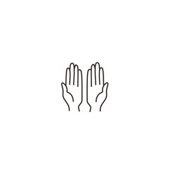 Obraz premium praying hands for ramadan kareem vector icon. praying hands. hands up