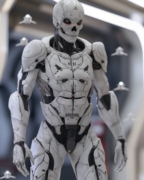 A full-length Future Man with skin like smooth mar_004