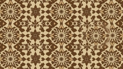 Fototapeta premium Geometric pattern featuring intricate polygonal shapes and stylized floral motifs, contemporary style, floral art