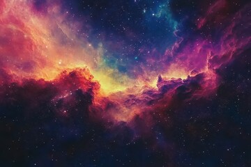 Cosmic Nebula A Vivid Display Of Stellar Clouds
