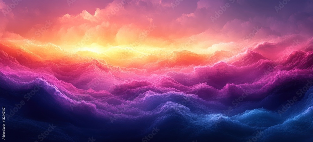 Aufkleber gradient background abstract color transition blue purple pink orange grainy texture retro design