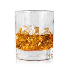 glass of whiskey on the rocks