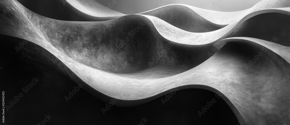 Poster monochrome abstract gradient background with noise texture and elegant light and shadow