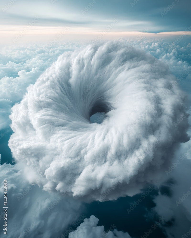 Aufkleber vortex conceptual art high-altitude swirling cloud formation for disaster management atmospheric for