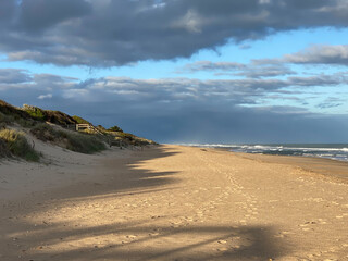 Sandy Beas h In Victoria Australia At Sunset