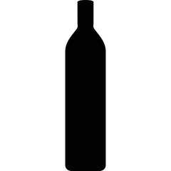 Wine bottle silhouette on white background
