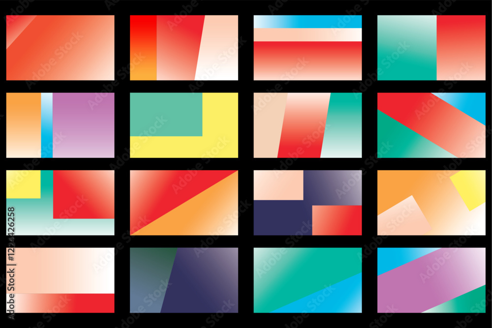 Poster vector gradient background set