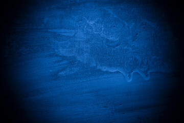 Old wall pattern texture cement blue dark abstract  blue color design are light with black gradient background.