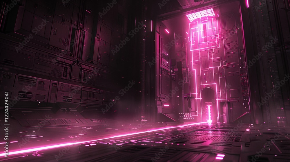 Aufkleber intricate cyber circuitry background with futuristic digital patterns and vibrant colors