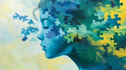 Conceptual Visualization of Neurodevelopmental Disorders and Brain Development. Autism Spectrum Disorder. Illustration of ADHD: Hyperactivity, Impulsivity, and Inattention. Intellectual Disabilities