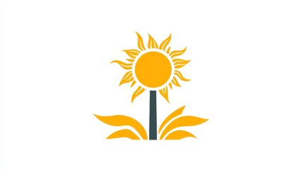 Sunflower growing in a bright garden nature scene vibrant environment close-up view