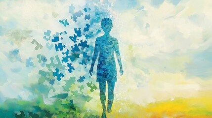 Conceptual Visualization of Neurodevelopmental Disorders and Brain Development. Autism Spectrum Disorder. Illustration of ADHD: Hyperactivity, Impulsivity, and Inattention. Intellectual Disabilities