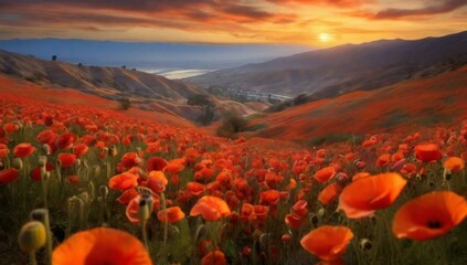 sunset in the mountains