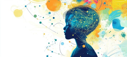 Conceptual Visualization of Neurodevelopmental Disorders and Brain Development. Autism Spectrum Disorder. Illustration of ADHD: Hyperactivity, Impulsivity, and Inattention. Intellectual Disabilities
