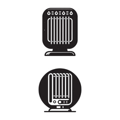 Electric heater icon. Portable electric heater vector on white background