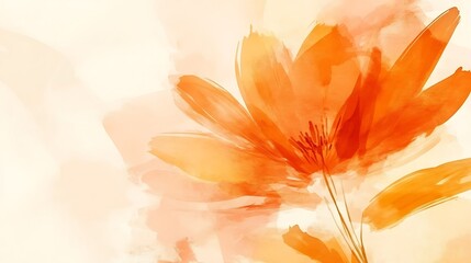 Obraz premium Abstract Watercolor Painting of an Orange Flower