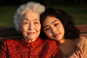 Golden Harmony Forgive Mom and Dad Day - Textured Sunset Portraits for Cultural Healing and Emotional Bonding in Family-Centric Marketing