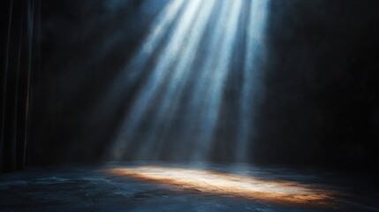 Mysterious Light Beams Illuminating Dark Stage