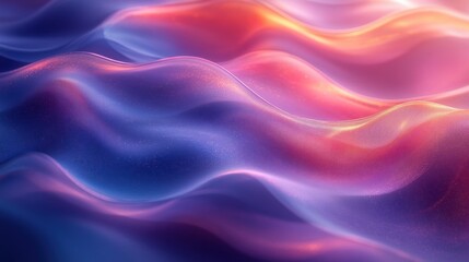 Fototapeta premium Abstract Digital Art Composition of Flowing Curves with Blue and Lavender Gradient in Minimalist Design
