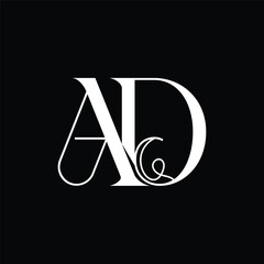 Initial letter AD logo design