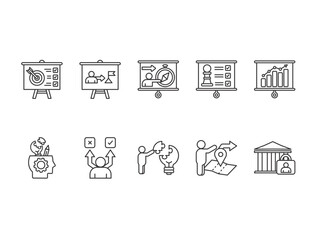 set of planning strategy icons