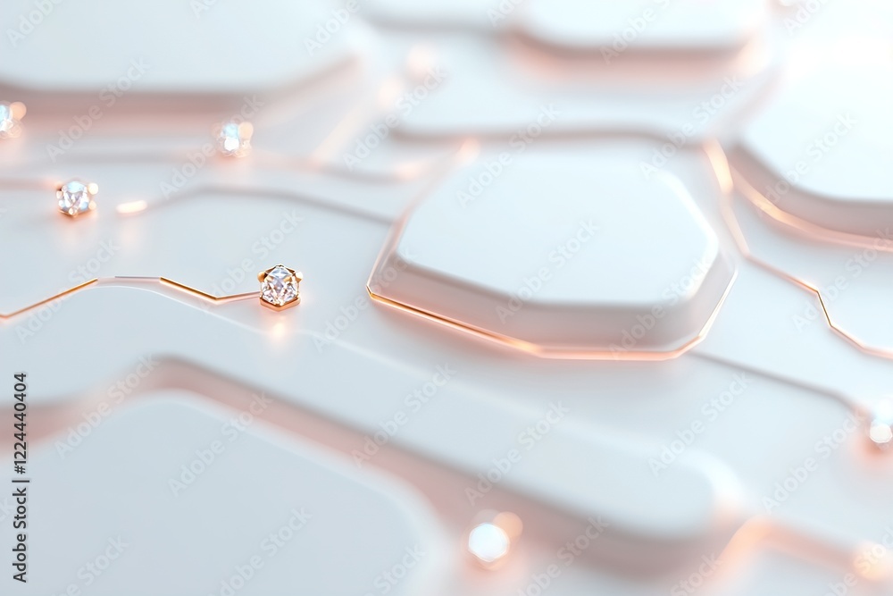 Aufkleber intricate circuit pattern glows softly with sparkling diamond nodes connected by gold veins. set on 