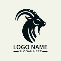 Elegant and Strong Goat Logo Design, Majestic Goat Logo, Mountain Goat Logo, Noble Creature Logo, Vintage Goat Logo