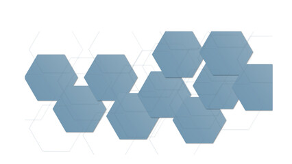 Abstract technology  grey geometric hexagon shape on transparent background vector.