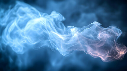 Obraz premium Abstract blue and pink smoke swirls against a dark background; ideal for design or abstract art