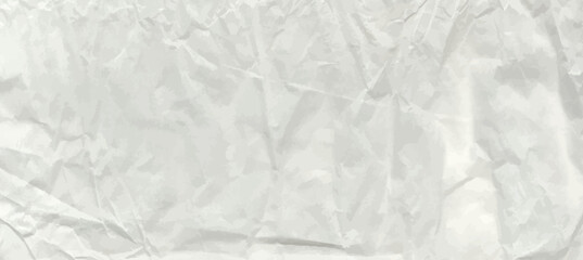 Crumpled grey paper texture. Abstract light background with wrinkled cardboard texture. Vector illustration horizontal fold crumpled empty white paper template for posters and banners